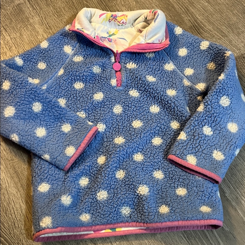Joules Blue Fleece with Pink Accents- reversable